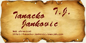 Tanacko Janković vizit kartica